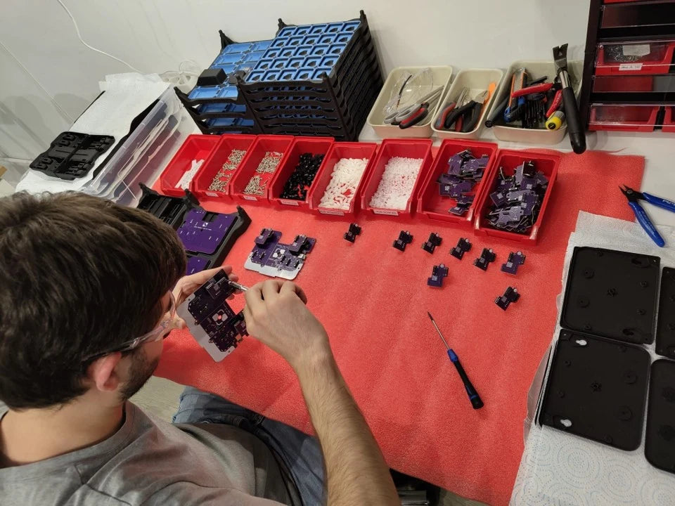 Building and testing early FluxPose hardware at the workbench